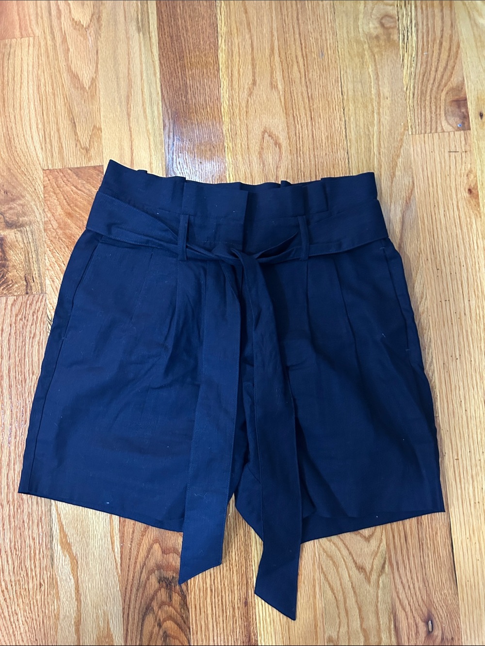 Boden Linen blend Women’s Navy Paperbag Waist Tie Shorts